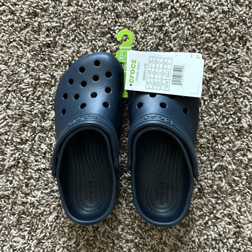 NEW navy Crocs